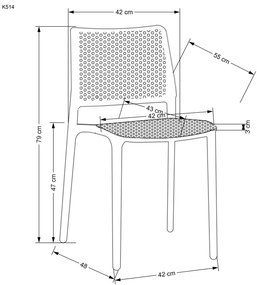 Krzesło sztaplowane białe z polipropylenu K514