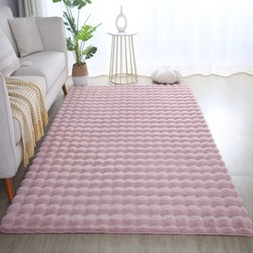 Dywan pluszowy Ambiance 3D różowy 80 cm x 250 cm