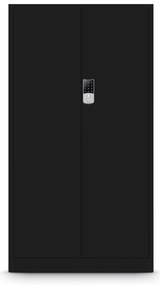 Biurowa szafa metalowa na akta DANIEL, 900 x 1850 x 400 mm, czarna