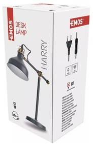 Szara lampa stołowa (wys. 56 cm) Harry – EMOS