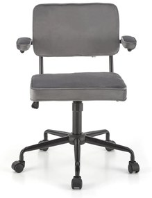 FIDEL fotel gabinetowy popielaty, retro, TILT, tkanina Velvet, welur