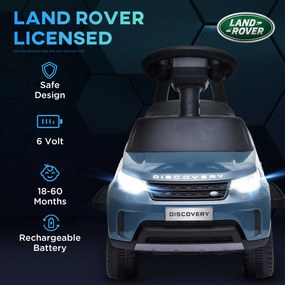 AIYAPLAY Elektryczny samochód dla dzieci 6V, Land Rover, tryb jazdy/pchania, reflektory, muzyka, Błękitny
