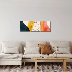 Obraz - Minimalistyczna kolorowa ilustracja II. (z zegarem) (90x30 cm)