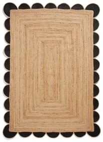 Czarno-naturalny kolorze dywan z juty 200x290 cm Savannah Jute – Think Rugs