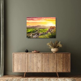 Obraz na szkle - dolina Hampi w Indiach (70x50 cm)