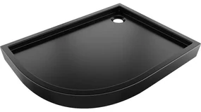 Mexen Flow+ brodzik półokrągły asymetryczny prawy 90 x 80 cm, czarny mat - 46Q708090RH
