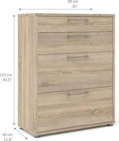 Niski regał biurowy Prima dąb sonoma