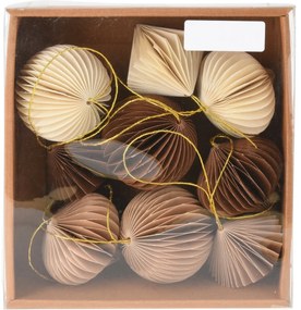 Zestaw ozdób papierowych Ornaments beżowy, 6 cm, 9 szt.