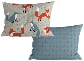 Zestaw 2 szt. dekoracyjnych poszewek na poduszkę FOXIVA 40x60 cm, szary