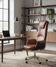 Elegancki brązowy fotel obrotowy Z6-Z86