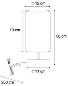 Nowoczesna lampa stołowa biała okrągła 12 cm - Milo 2 Nowoczesny Oswietlenie wewnetrzne