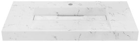 Umywalka wisząca solid surface biała - szer. 90,2 x gł. 45,2 x wys. 8 cm - TAKOTNA
