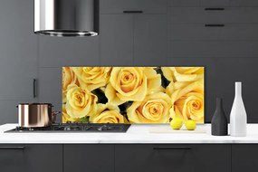 Panel Szklany do Kuchni Królewskie Róże w Ogrodzie