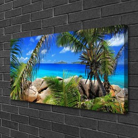 Obraz na płótnie Liście na Tle Skał