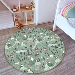 Zielony dywan dziecięcy ø 120 cm Comfort – Mila Home