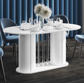 Stół z owalnym rozkładanym blatem w wysokim połysku Cesaro Hubertus