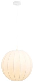 Biała lampa wisząca z tekstylnym kloszem ø 40 cm Coventry – House Nordic
