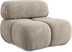 Fotel - z tkaniny szenilowej - ciemny beż - LOKUA