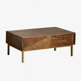 Stolik Kawowy Prostokątny 100x60 Cm Z Drewna Mango Baty Drewno Mango - Sklum