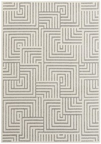 Dywan nowoczesny New York Geometria 3D kremowo-szary 80 cm x 150 cm