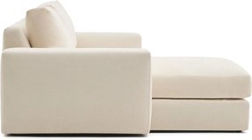 Beżowy narożnik z tkaniny szenilowej (lewostronny/z szezlongiem) Alea – Kave Home