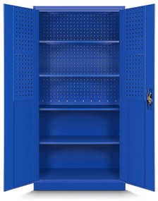 Warsztatowo-narzędziowa szafa metalowa BRUNO, 920 x 1850 x 500 mm, niebieska