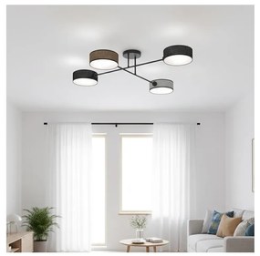 Przysufitowy żyrandol MAGA 4xE14/10W/230V czarny/brązowy/szary