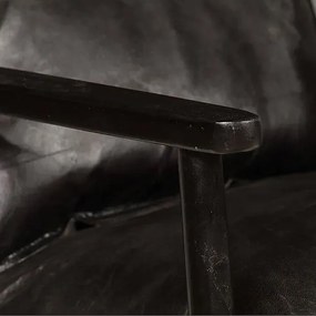 Elegancka skórzana sofa Canes - czarna