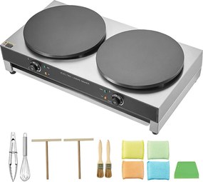 Gofrownica SucceBuy Elektryczna Maszyna do Naleśników 40,6 cm 3400 W Podwójna Głowica Komercyjna Gofrownica