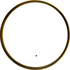 Nowoczesne lustro łazienkowe czarne z LED i dotykowym ściemniaczem - Pim