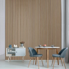 Drewniany panel akustyczny, 2400 x 600 mm, czarny podkład, brzoza