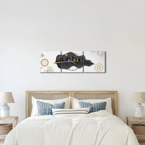 Obraz abstrakcji (z zegarem) (90x30 cm)