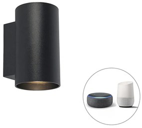 Inteligentna designerska lampa ścienna czarna z 2 lampami GU10 WiFi - SandyDesignerski Oswietlenie wewnetrzne