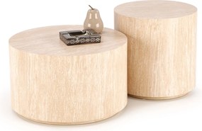 Stolik kawowy okrągły Novula 45 cm - trawertyn