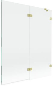 Mexen Lunar parawan nawannowy 2-skrzydłowy prawy 140 x 150 cm, transparent, złoty szczotkowany - 897-140-100-55-00-P