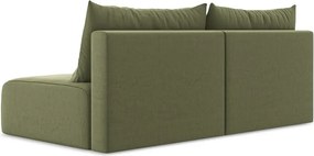 Zielona aksamitna rozkładana/ze schowkiem sofa 216 cm Kalena – Makamii