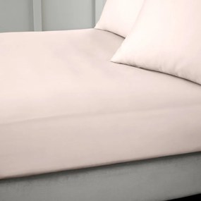 Różowe prześcieradło z satyny bawełnianej z gumką 150x200 cm Cotton Sateen – Bianca