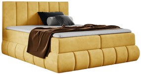 Żółte welurowe łóżko kontynentalne 5 rozmiarów L5-G32