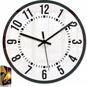 Zegar ścienny okrągły cichy klasyczny akrylowy na ścianę duże cyfry biały