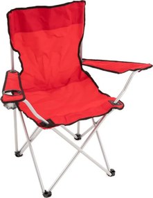 Zestaw czerwonych składanych krzeseł kempingowych z uchwytem
