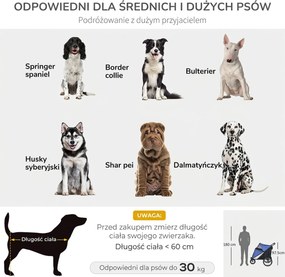 Outsunny wózek dla psa składany wygodny transporter dla zwierząt z otwieranym dachem poduszka niebieski czarny | Aosom PL