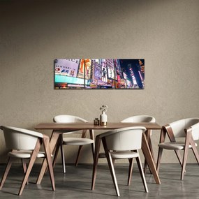 Obraz - New York Theater District (z zegarem) (90x30 cm)