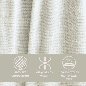 Kremowy rozkładany/ze schowkiem narożnik z tkaniny szenilowej (lewostronny/w kształcie litery L) Tonga – Maison de Rêve