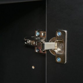 HOMCOM Kredens Komoda Kredens, 2 Szuflady, 2 Szafki, 105 cm x 40 cm x 76 cm, Czarny