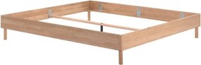 Łóżko dwuosobowe z litego drewna dębowego bez zagłówka bez stelaża 180x200 cm w naturalnym kolorze Forrest – Vipack