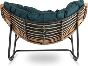 Bujany fotel ogrodowy z poduszką Elton, zielony