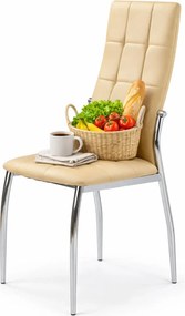 Beżowe Krzesło Pikowane Nowoczesne T4-P10