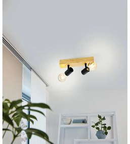 Lampa sufitowa w czarno-naturalnym kolorze 5x30 cm TOWNSHEND 3 – EGLO