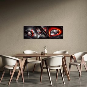 Obraz abstrakcji (z zegarem) (90x30 cm)