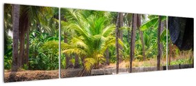 Obraz - Drewniana łódź na kanale, Tajlandia (170x50 cm)